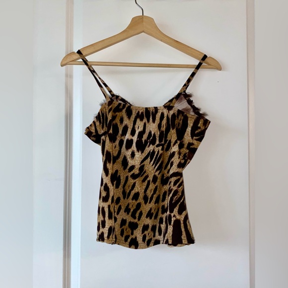 Brown Patterned Top with Fur Decoration - Picture 3 of 3